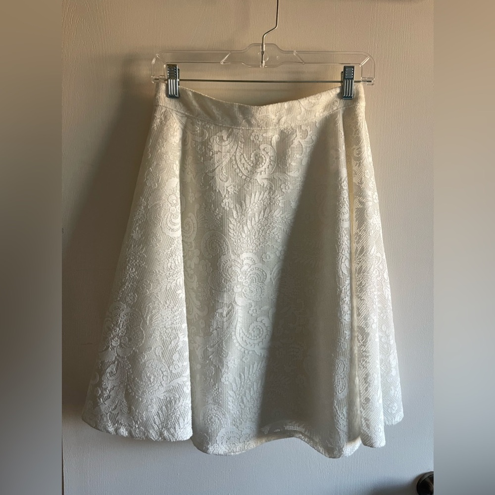 Francesca’s white high waisted skirt